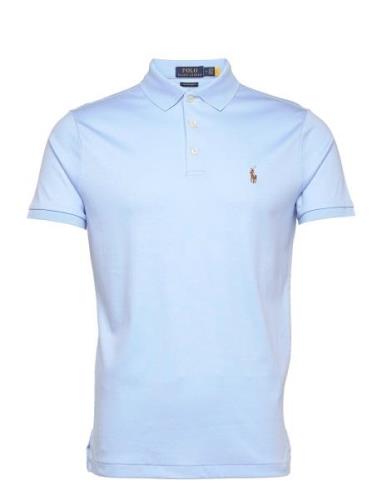 Custom Slim Fit Soft Cotton Polo Shirt Tops Polos Short-sleeved Blue P...