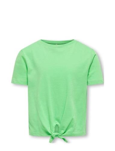 Kogmay S/S Knot Top Jrs Tops T-Kortærmet Skjorte Green Kids Only