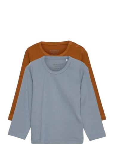 Blouse Ls  Tops T-shirts Long-sleeved T-Skjorte Blue Minymo
