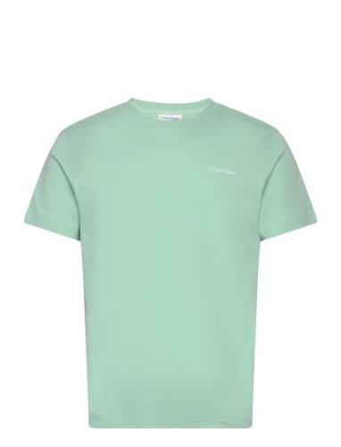 Micro Logo Interlock T-Shirt Tops T-Kortærmet Skjorte Green Calvin Kle...