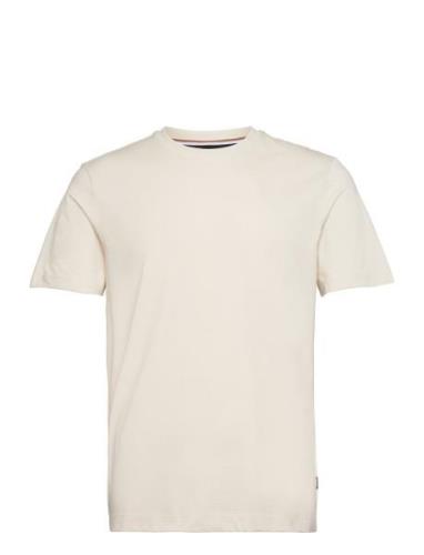 Thompson 01 Tops T-Kortærmet Skjorte Cream BOSS