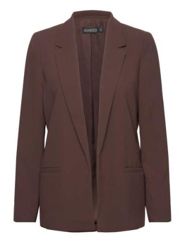 Slshirley Blazer Ls Blazers Single Breasted Blazers Brown Soaked In Lu...