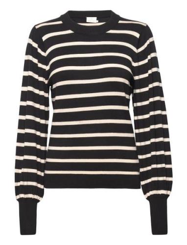 Kalizzy Stripe Knit Pullover Tops Knitwear Jumpers Black Kaffe