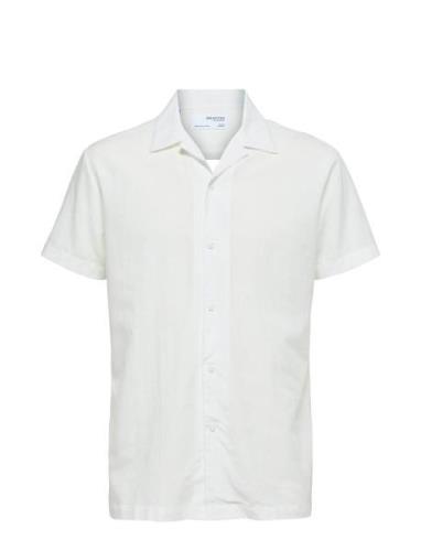 Slhreg-Air Shirt Ss Mix Tops Shirts Short-sleeved White Selected Homme