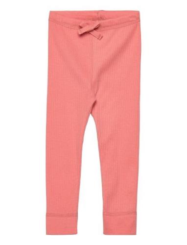Rib Jersey Leggings W. String Bottoms Leggings Pink Copenhagen Colors
