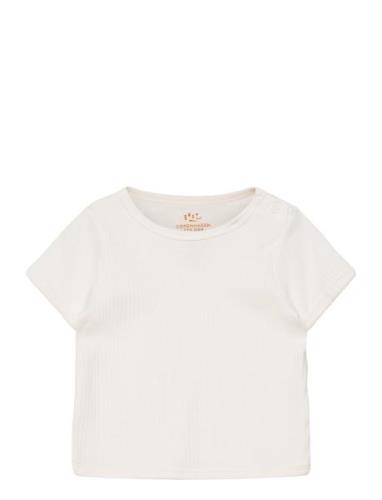 Rib Jersey T-Shirt Tops T-Kortærmet Skjorte Cream Copenhagen Colors