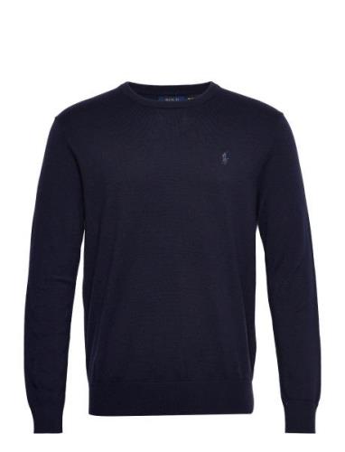 Cotton-Cashmere Crewneck Sweater Tops Knitwear Round Necks Blue Polo R...