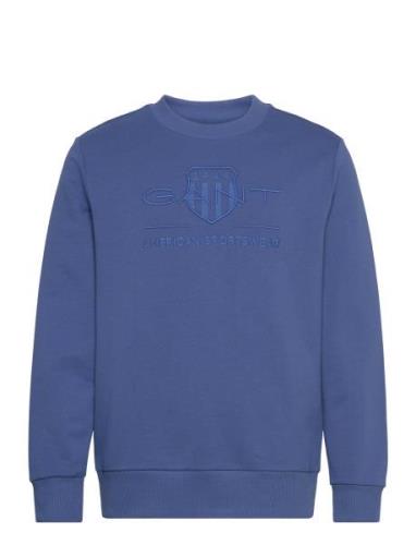 Reg Tonal Shield C-Neck Sweat Tops Sweatshirts & Hoodies Sweatshirts B...