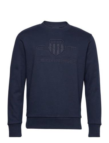 Reg Tonal Shield C-Neck Sweat Tops Sweatshirts & Hoodies Sweatshirts B...