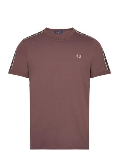 C Tape Ringer T-Shirt Tops T-Kortærmet Skjorte Brown Fred Perry