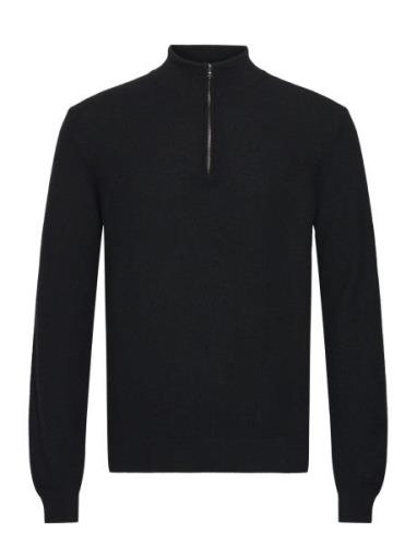 Gunvald Tops Knitwear Half Zip Jumpers Black SIR Of Sweden