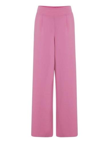 Ihkate Sus Long Wide Pa2 Bottoms Trousers Wide Leg Pink ICHI
