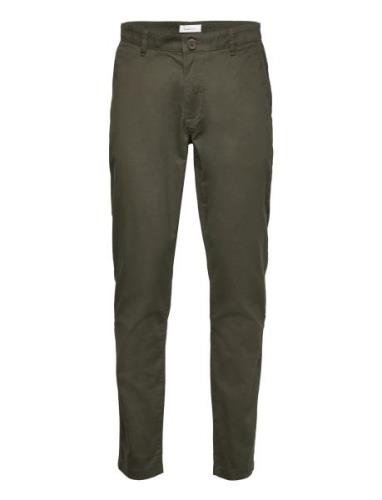 Luca Slim Twill Chino Pants - Gots/ Bottoms Trousers Chinos Khaki Gree...