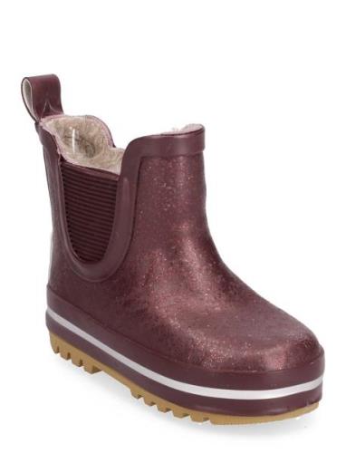 Short Winter Wellies - Glitter Vinterstøvler Pull On Brown Mikk-line