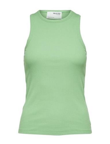 Slfanna O-Neck Tank Top Noos Tops T-shirts & Tops Sleeveless Green Sel...