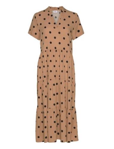 Edasz Ss Maxi Dress Knælang Kjole Brown Saint Tropez