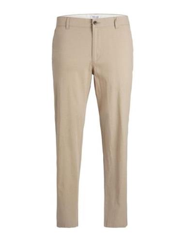 Jpstollie Jjdave Linen Dek Bottoms Trousers Chinos Beige Jack & J S