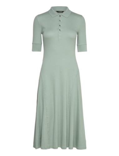 Cotton-Blend Polo Dress Knælang Kjole Green Lauren Ralph Lauren