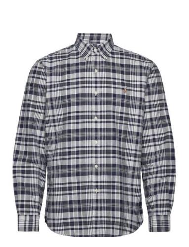 Custom Fit Plaid Oxford Shirt Tops Shirts Casual Grey Polo Ralph Laure...