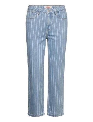 Straight Crop Bottoms Jeans Straight-regular Blue Wrangler
