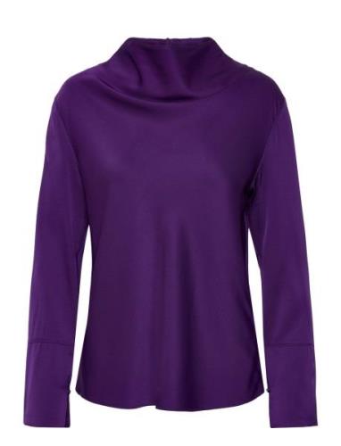 Ayumi Blouse Tops Blouses Long-sleeved Purple Ahlvar Gallery