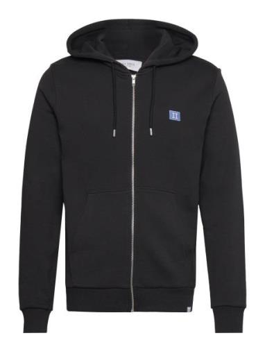 Crew Hoodie Tops Sweatshirts & Hoodies Hoodies Black Les Deux