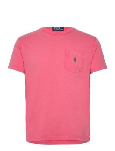 Classic Fit Cotton-Linen Pocket T-Shirt Tops T-Kortærmet Skjorte Pink ...