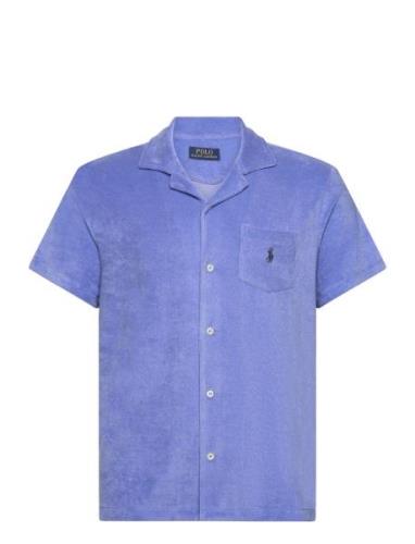 Terry Camp Shirt Tops Shirts Short-sleeved Blue Polo Ralph Lauren