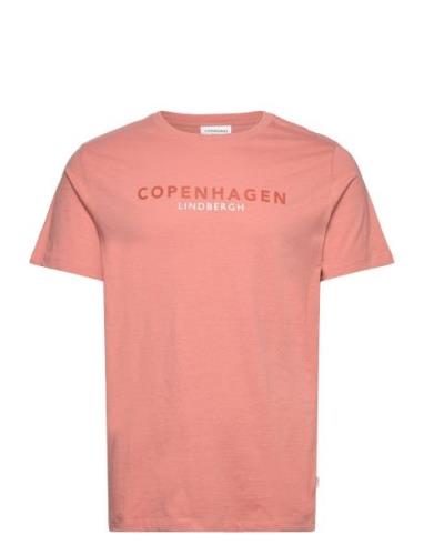 Copenhagen Print Tee S/S Tops T-Kortærmet Skjorte Pink Lindbergh