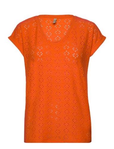 Sc-Ingela Tops T-shirts & Tops Short-sleeved Orange Soyaconcept