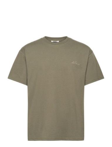 Crew T-Shirt Tops T-Kortærmet Skjorte Khaki Green Les Deux