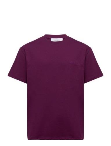 Crew T-Shirt Tops T-Kortærmet Skjorte Purple Les Deux