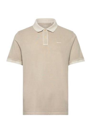 Sunfaded Pique Ss Rugger Tops Polos Short-sleeved Beige GANT