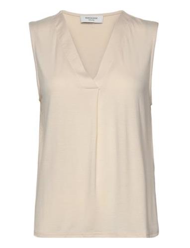 Top Tops Blouses Sleeveless Beige Rosemunde