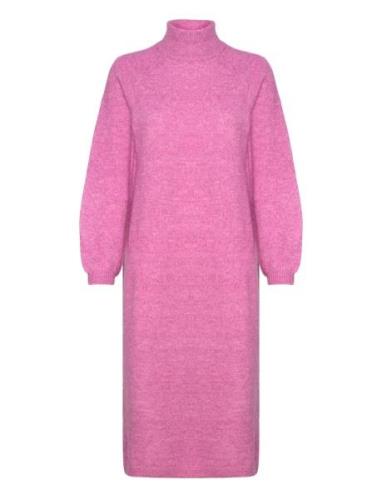 Yasbalis Ls Funnel Knit Dress S. Noos Dresses Knitted Dresses Pink YAS