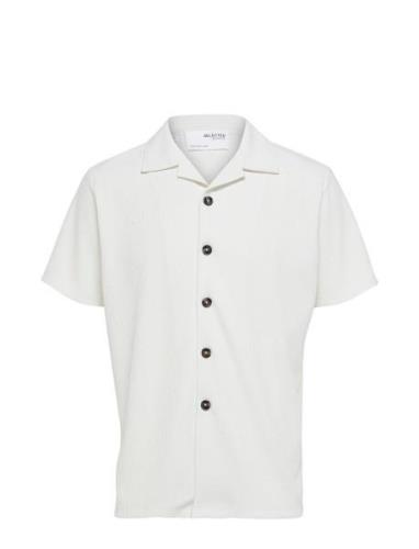 Slhloose-Plisse Resort Ss Shirt Ex Tops Shirts Short-sleeved White Sel...