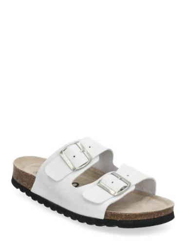 Biaolivia Sandal Suede Flade Sandaler White Bianco