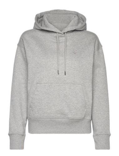 D1. Icon G Essential Hoodie Tops Sweatshirts & Hoodies Hoodies Grey GA...