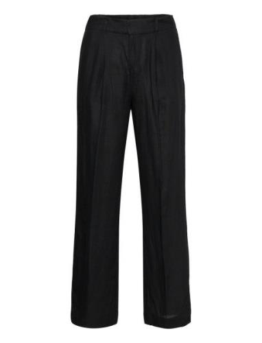 Linen Trousers Bottoms Trousers Wide Leg Black Gina Tricot