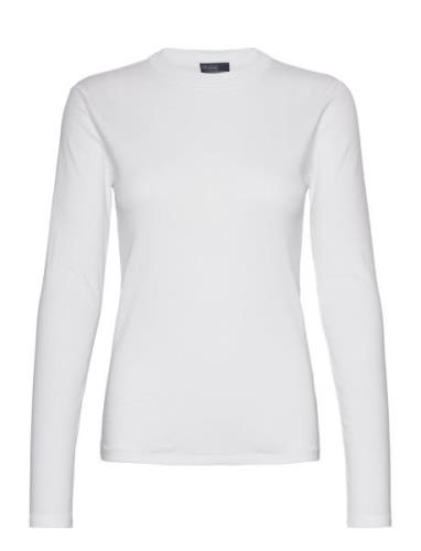 Cotton Long-Sleeve Tee Tops T-shirts & Tops Long-sleeved White Polo Ra...
