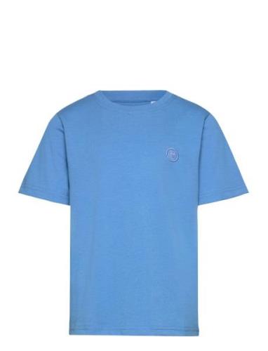 Regular Fit Badge T-Shirt - Gots/Ve Tops T-Kortærmet Skjorte Blue Know...