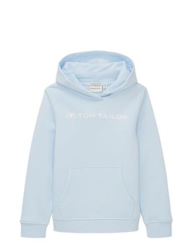 Printed Sweatshirt Tops Sweatshirts & Hoodies Hoodies Blue Tom Tailor