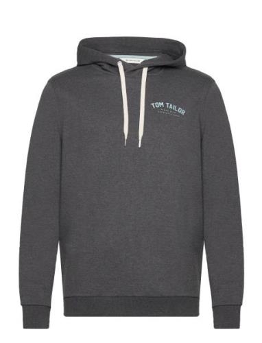 Logo Hoodie Tops Sweatshirts & Hoodies Hoodies Grey Tom Tailor