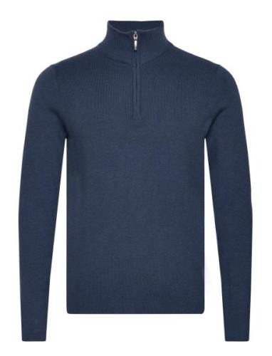 Trym Half-Zip Tops Knitwear Half Zip Jumpers Navy Urban Pi Ers