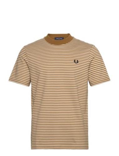 Fine Stripe Tee Tops T-Kortærmet Skjorte Khaki Green Fred Perry