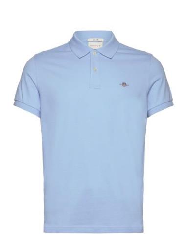 Slim Shield Ss Pique Polo Tops Polos Short-sleeved Blue GANT