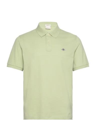 Reg Shield Ss Pique Polo Tops Polos Short-sleeved Green GANT