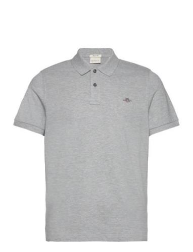 Reg Shield Ss Pique Polo Tops Polos Short-sleeved Grey GANT