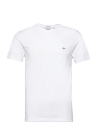 Slim Shield Ss T-Shirt Tops T-Kortærmet Skjorte White GANT