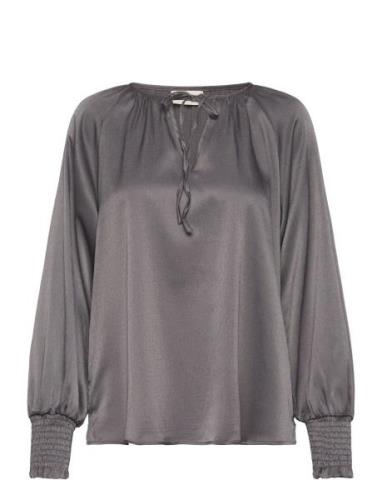 Fqbliss-Blouse Tops Blouses Long-sleeved Silver FREE/QUENT